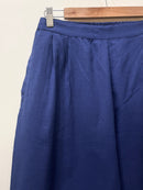 Navy Blue Wide Leg Cotton Pants