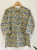 Block Printed Cotton Short Kurti