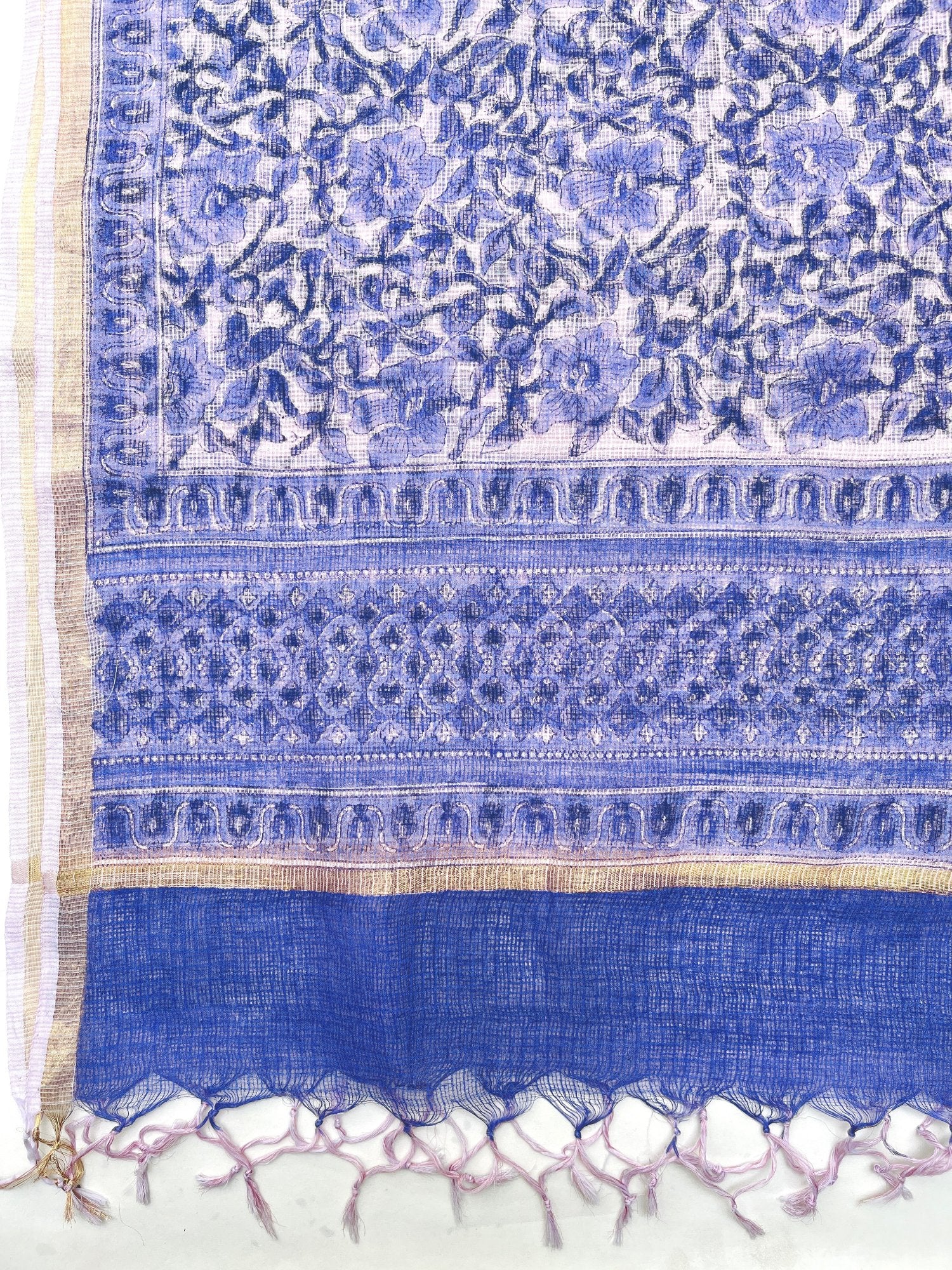 Block Printed Kota Doria Dupatta