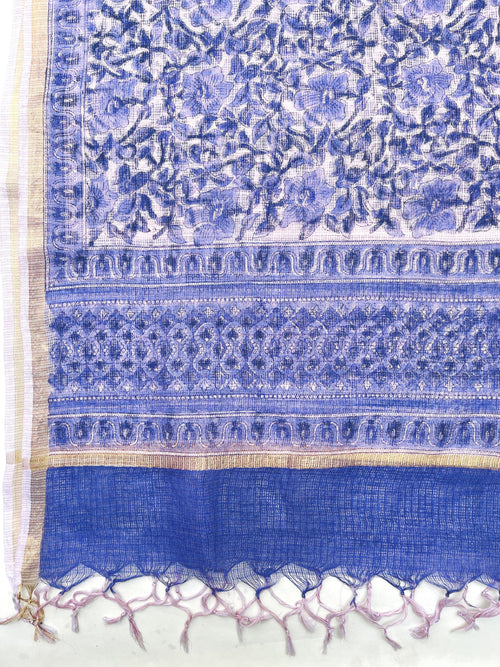 Block Printed Kota Doria Dupatta