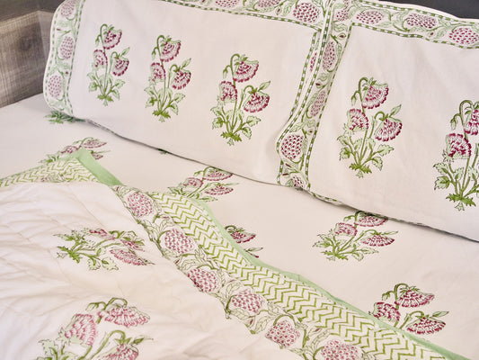 Bagh Bahar Bed Sheet with Pillow Covers