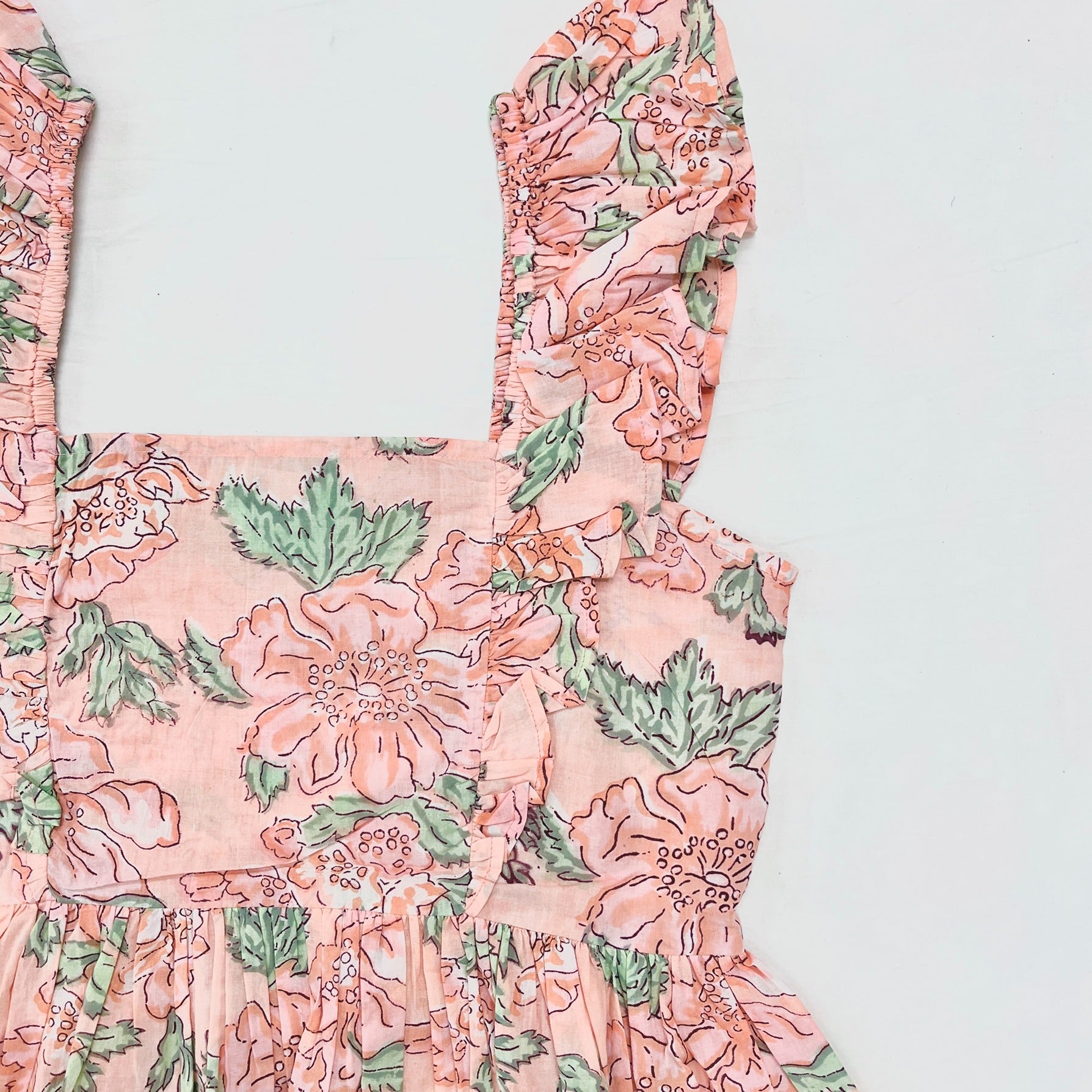 Peach Blossom Ruffle Peplum Top