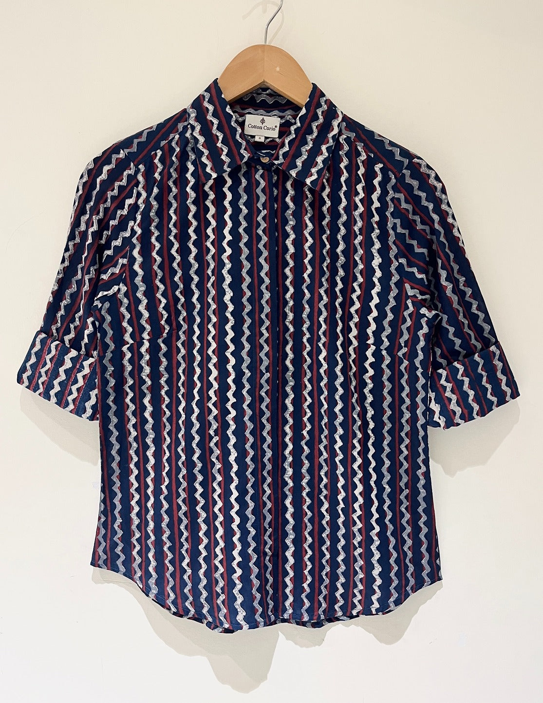 Block Printed Cotton Women's Shirt