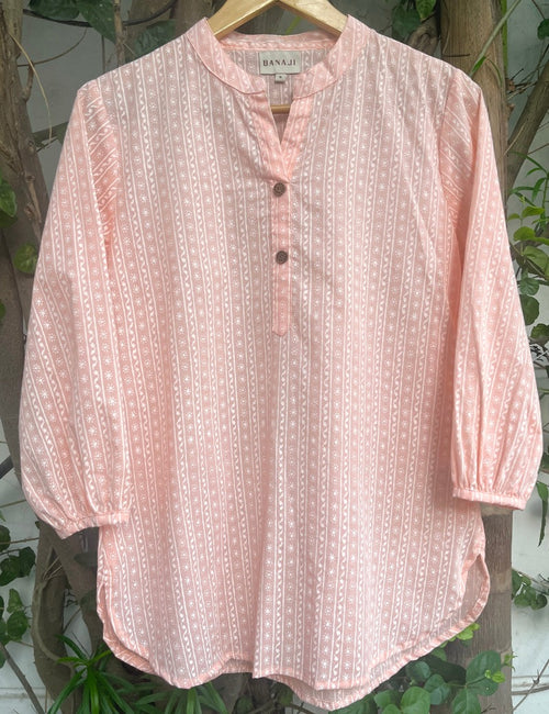 Block Printed Cotton Short Kurti