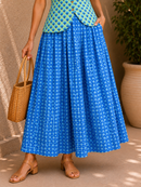 Sapphire Bloom Cotton Skirt