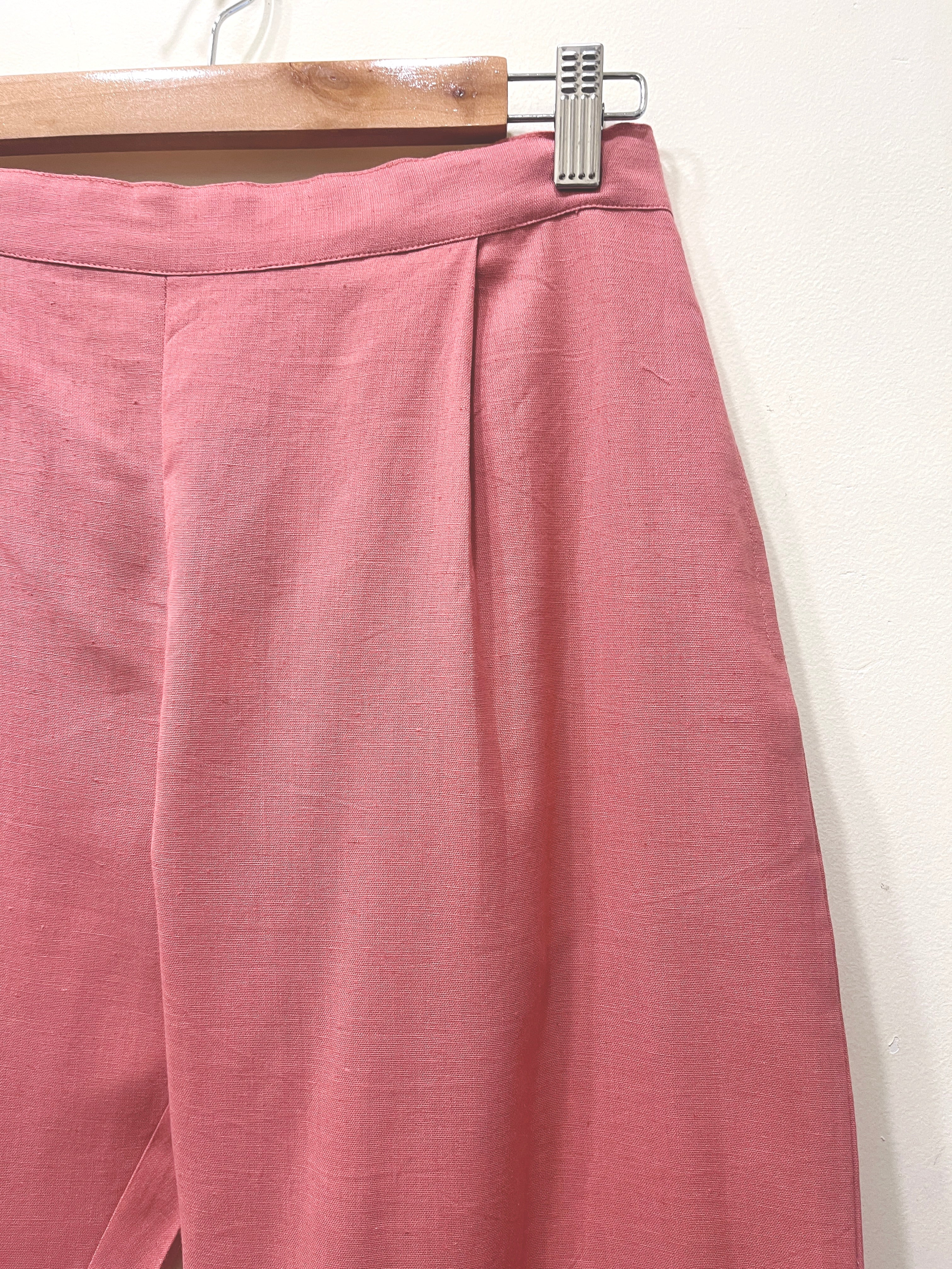 Dusty Pink Narrow Leg Cotton Pants
