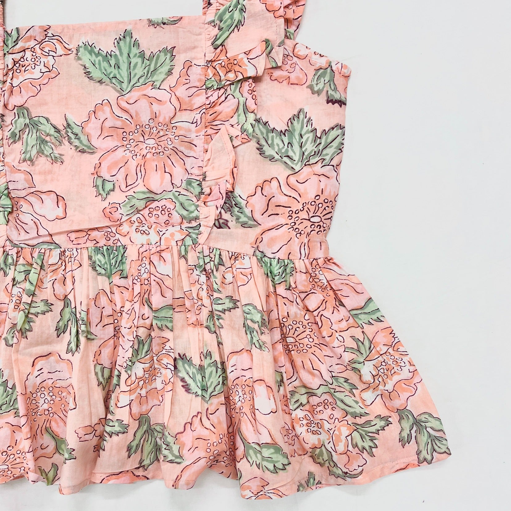 Peach Blossom Ruffle Peplum Top
