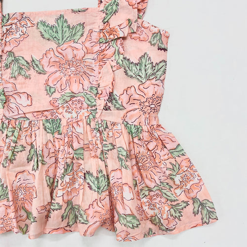 Peach Blossom Ruffle Peplum Top