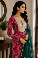 Gulab-e-Neel Kurta Set