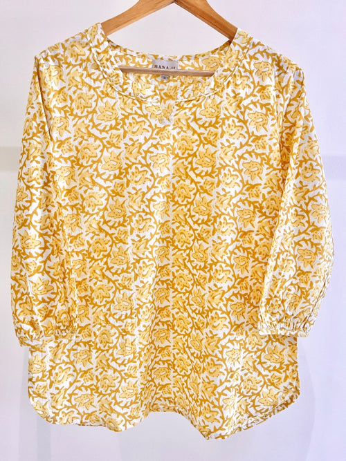 Block Printed Cotton Short Kurti