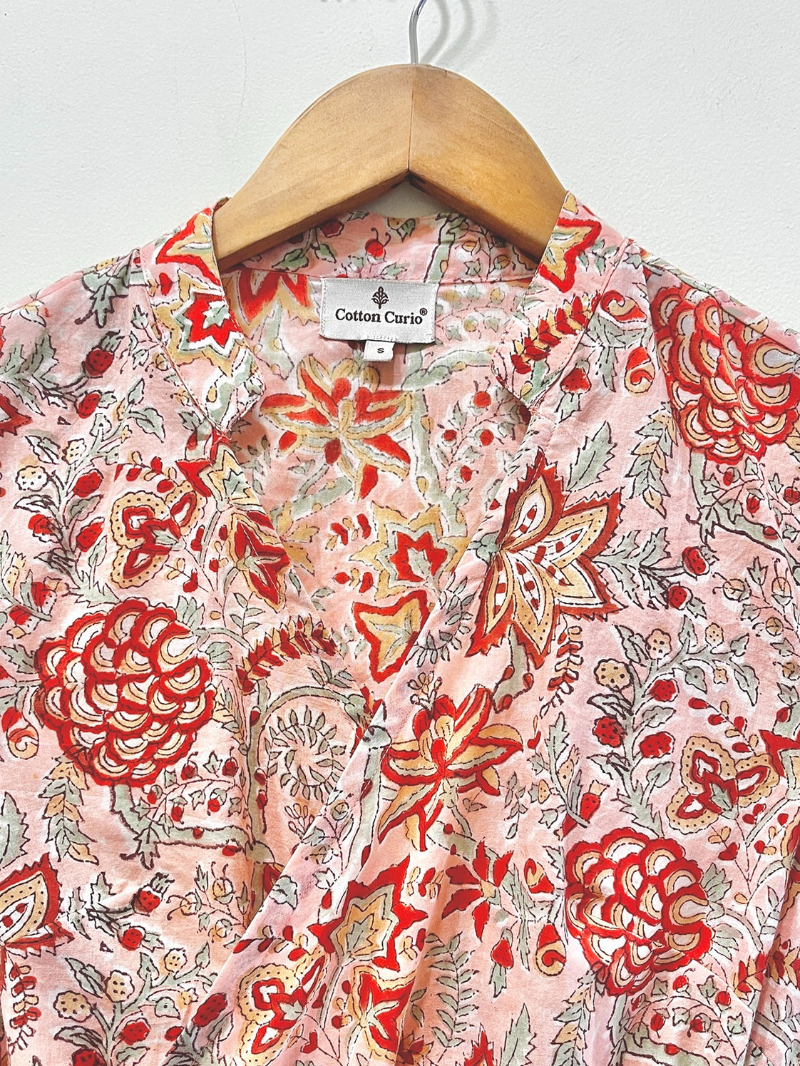 Coral Jaal Wrap Cotton Top