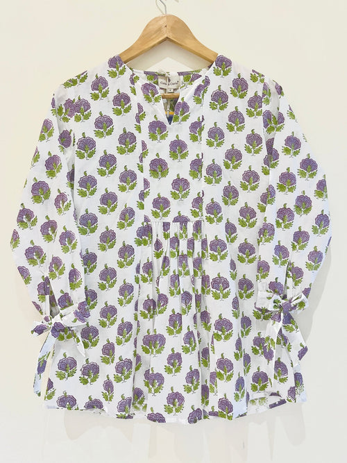 Block Printed Cotton Short Top