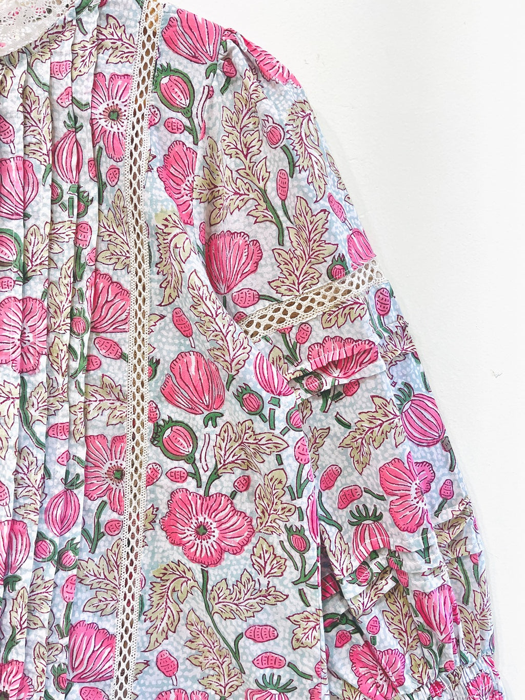 Lace Block Printed Cotton Short Top