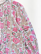 Lace Block Printed Cotton Short Top