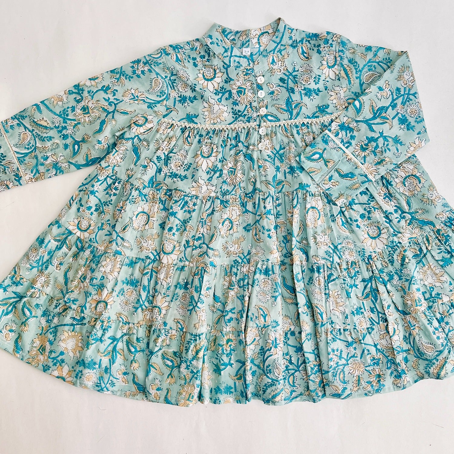 Girls Printed Tiered Dress (0–8 Years)