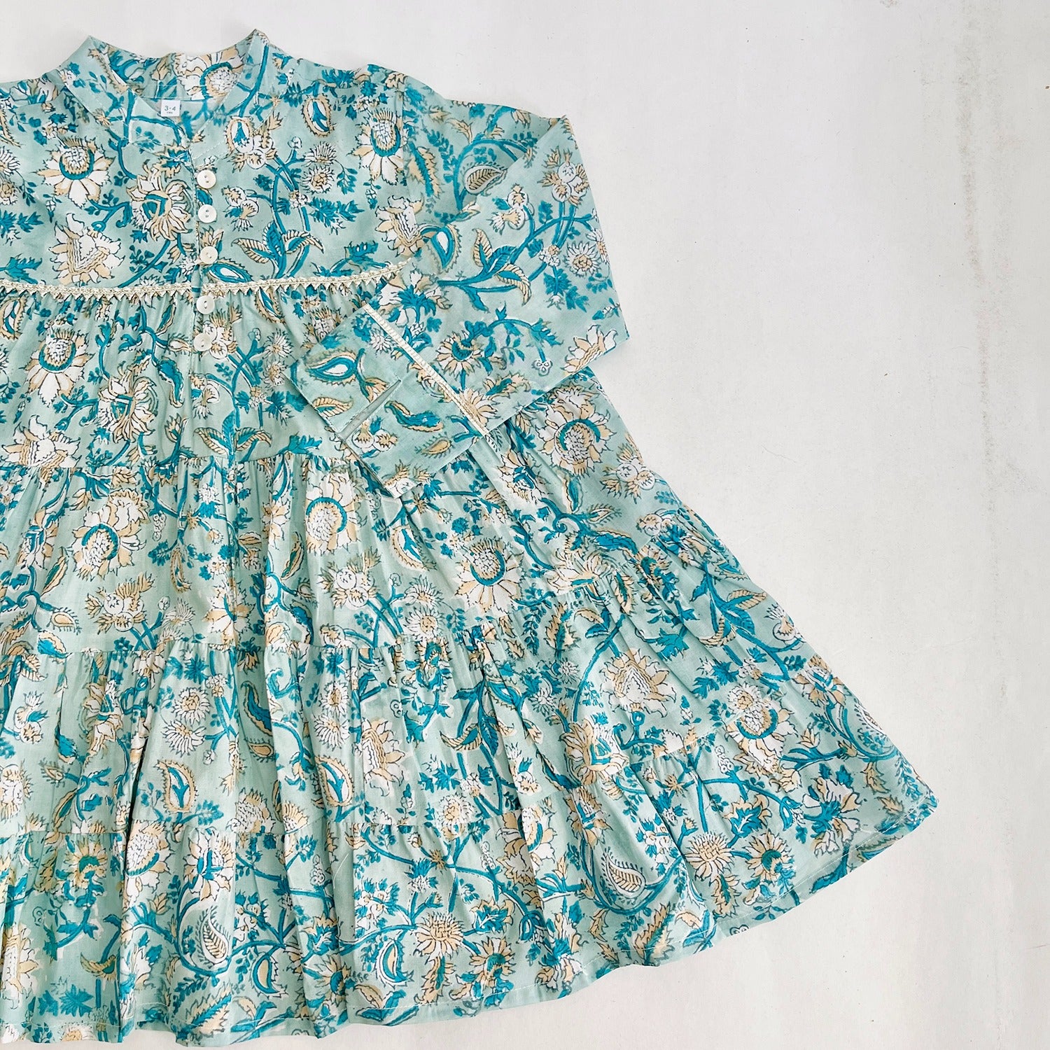 Girls Printed Tiered Dress (0–8 Years)