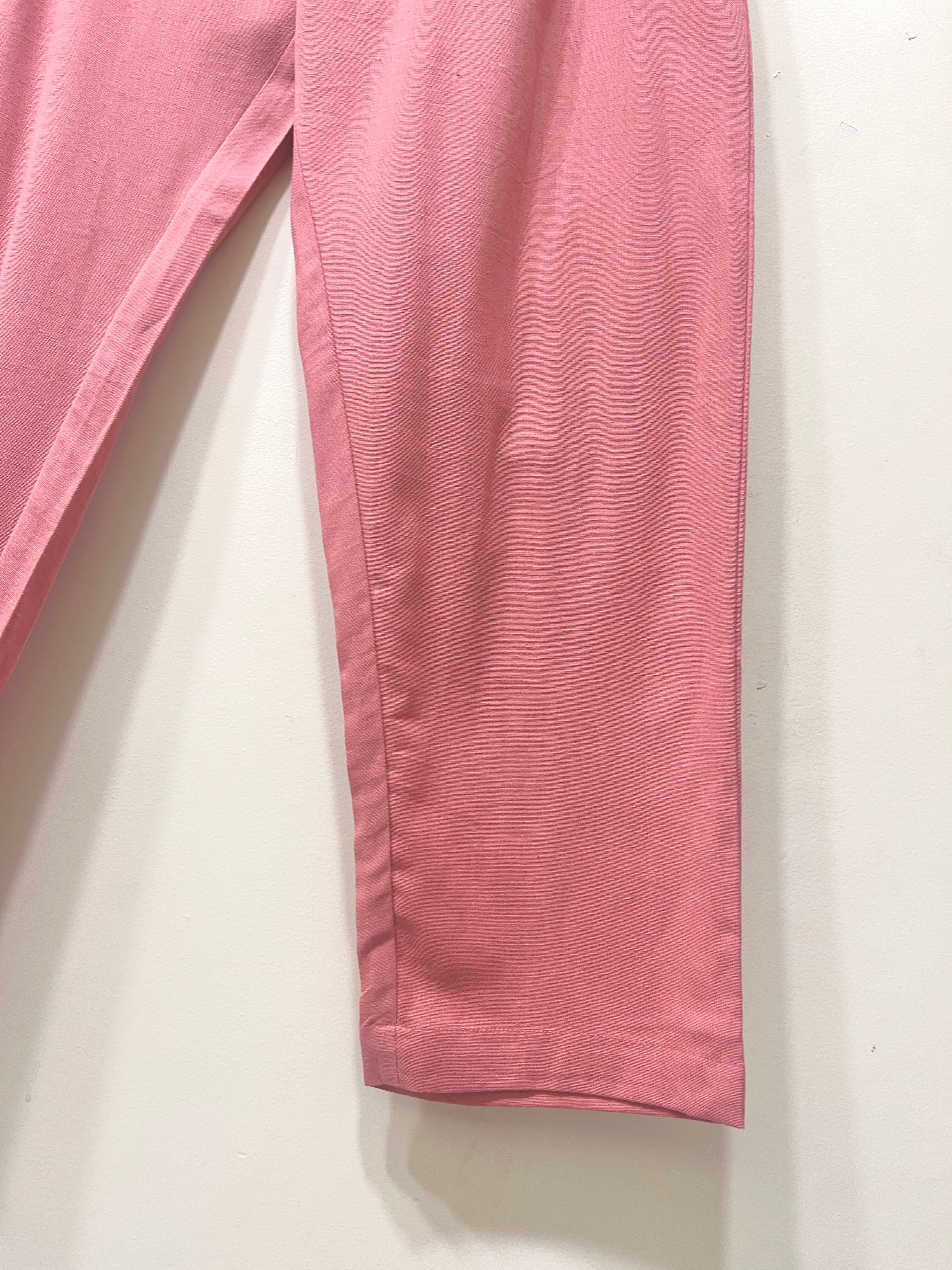 Dusty Pink Narrow Leg Cotton Pants