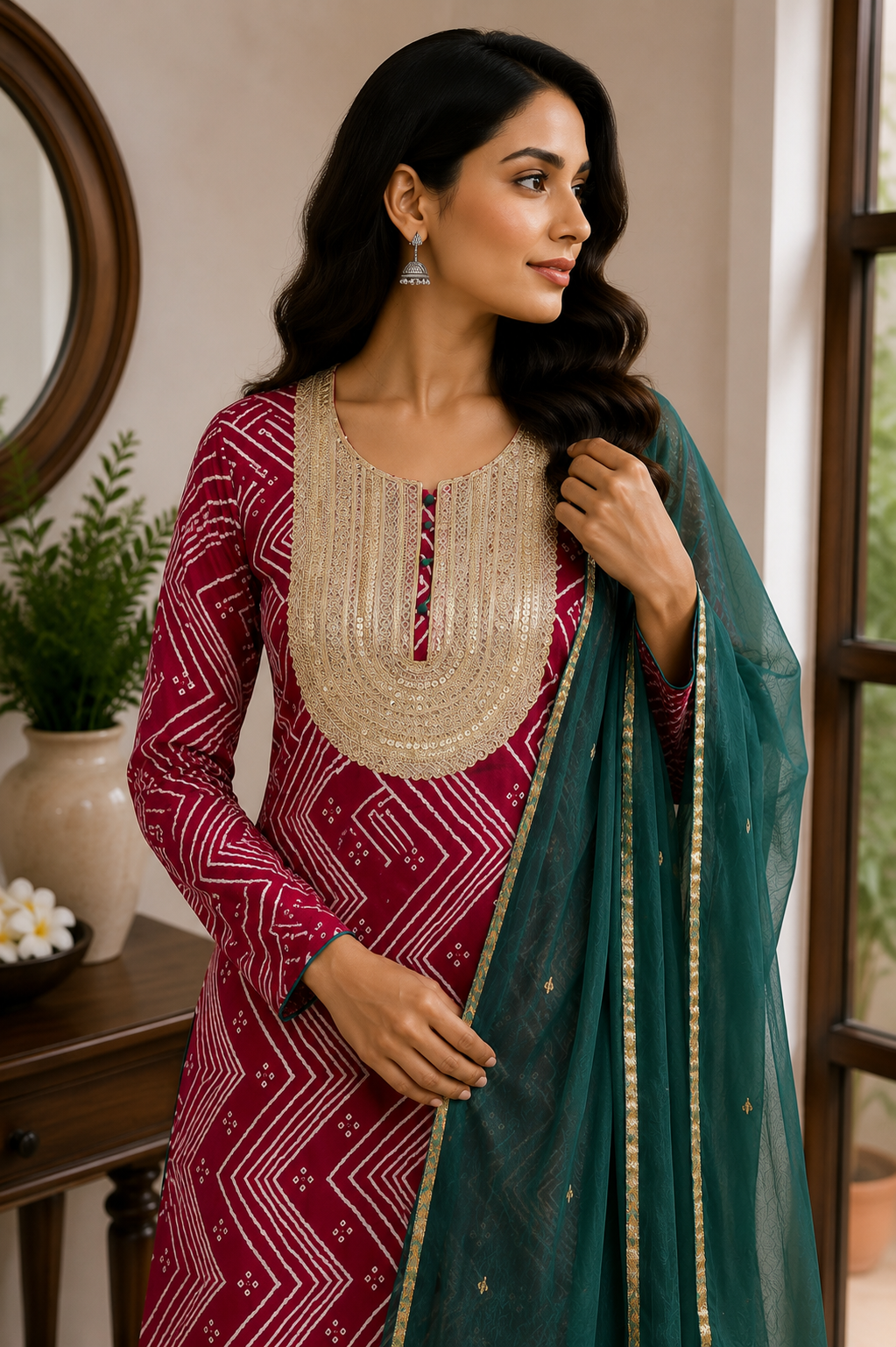 Gulab-e-Neel Kurta Set