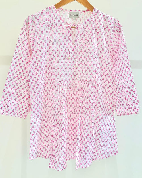 Block Printed Cotton Short Top