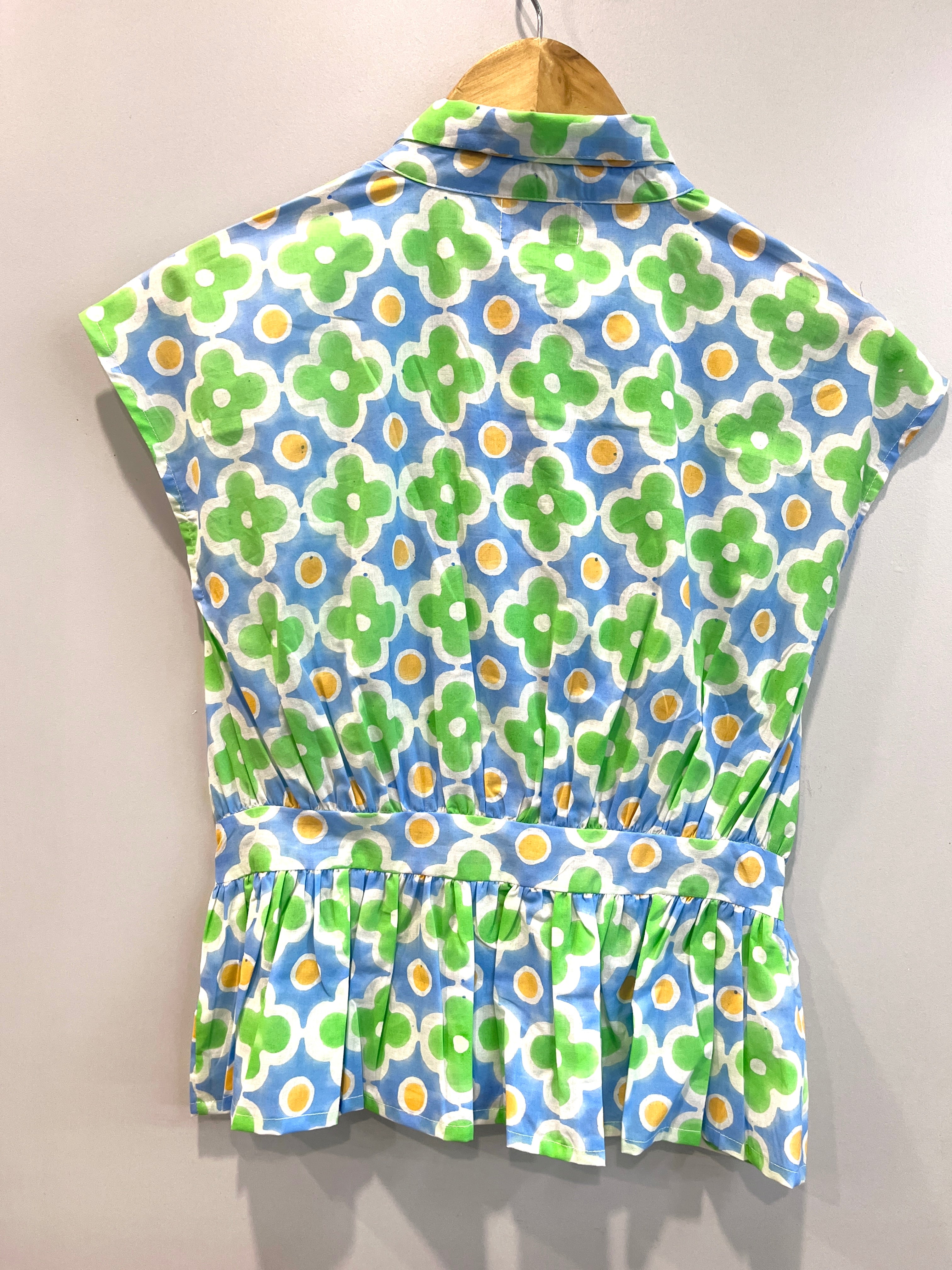 Meadow Pop Bow-Tie Cotton Top