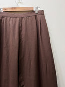 Brown Wide Leg Cotton Pants