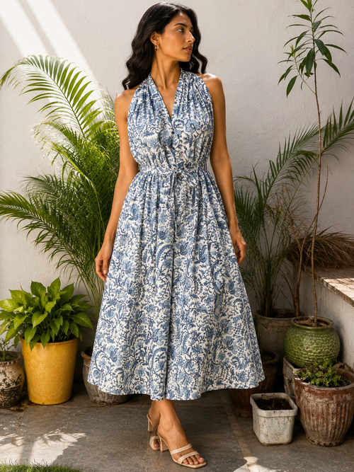 Sea Whisper Halter Dress