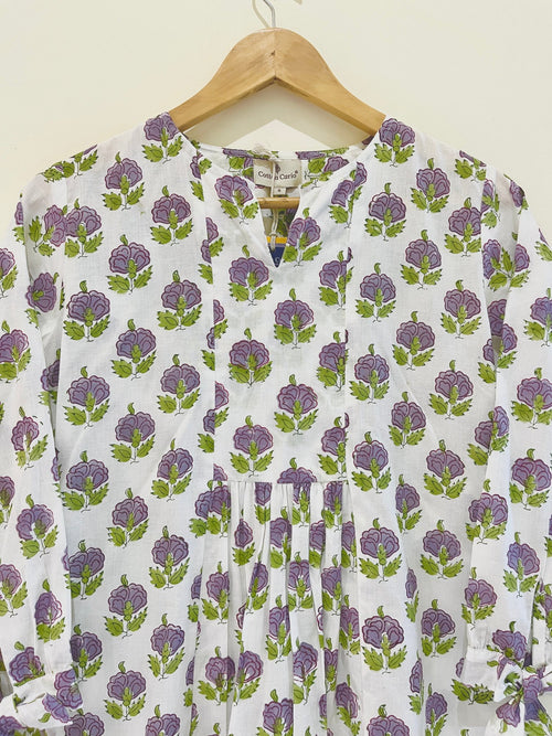Block Printed Cotton Short Top