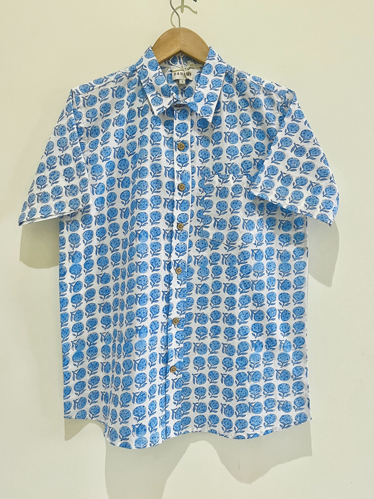 Cotton Block Printed Half Sleeve Shirt