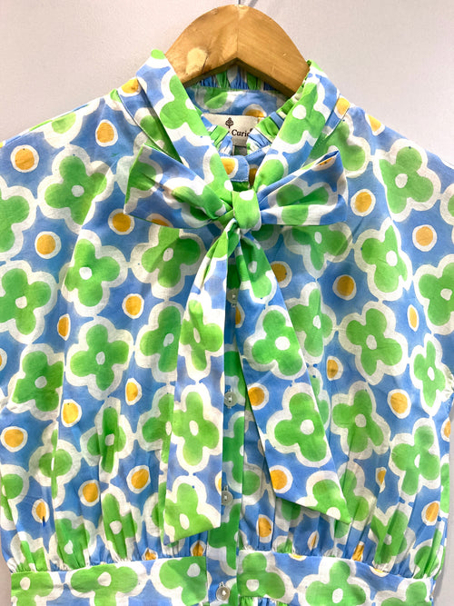 Meadow Pop Bow-Tie Cotton Top