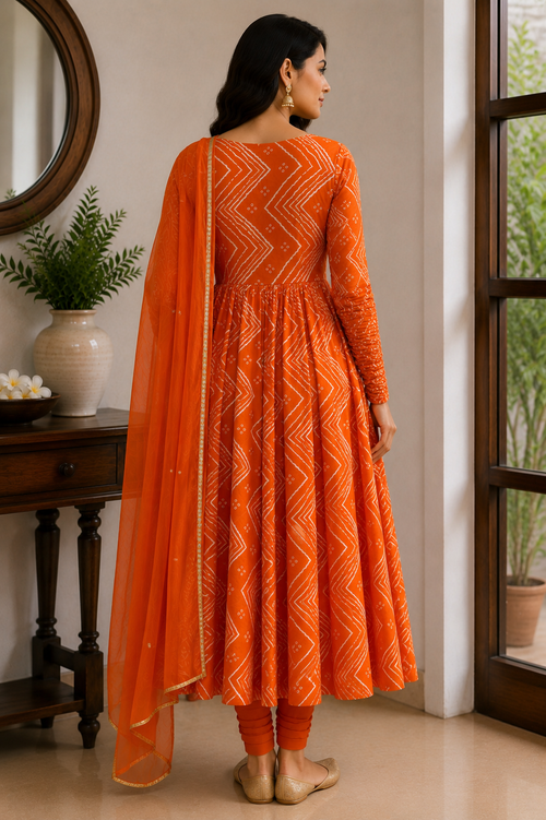 Kesariya Noor Anarkali Set