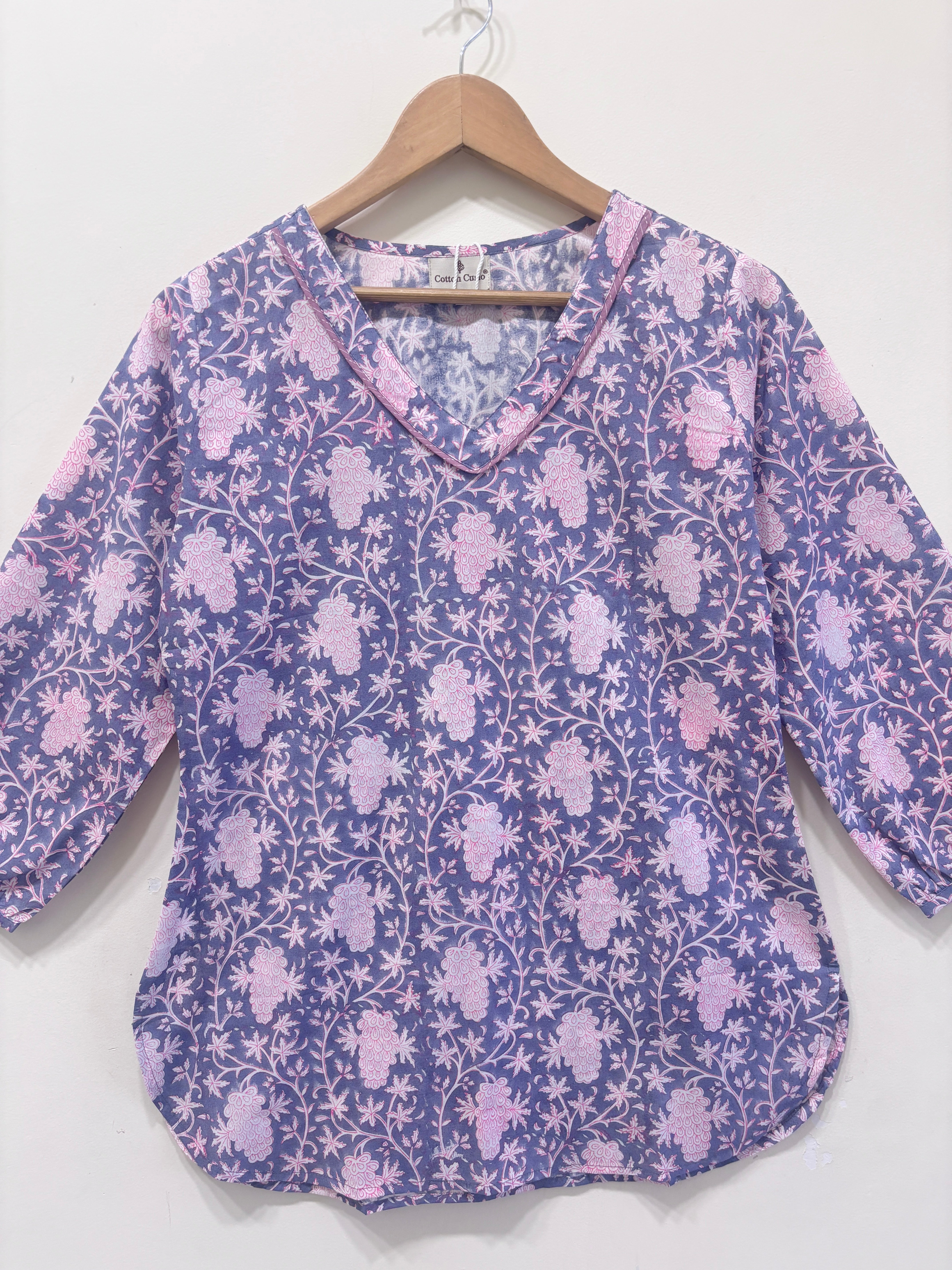 Block Printed Cotton Short Kurti