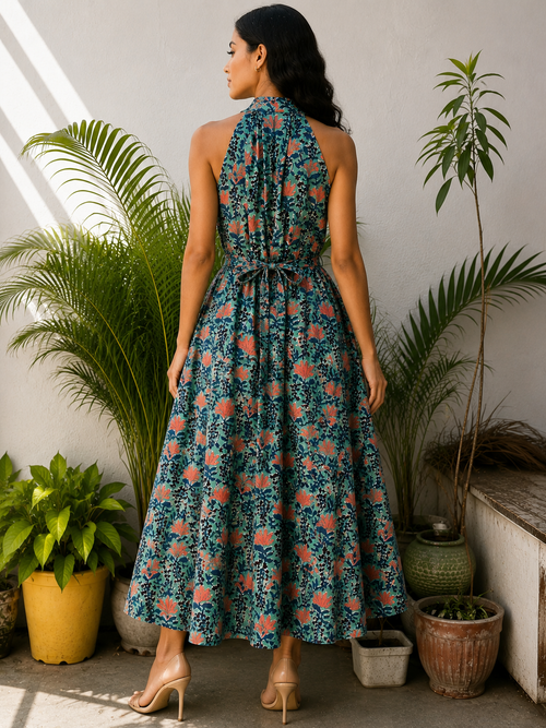 Tropical Breeze Halter Dress