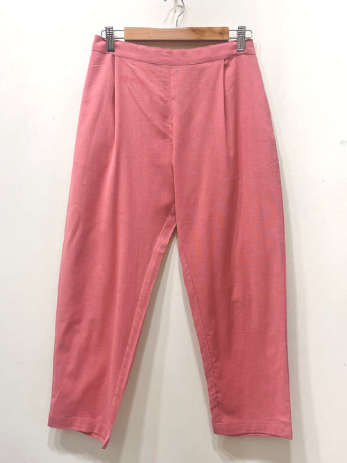 Dusty Pink Narrow Leg Cotton Pants