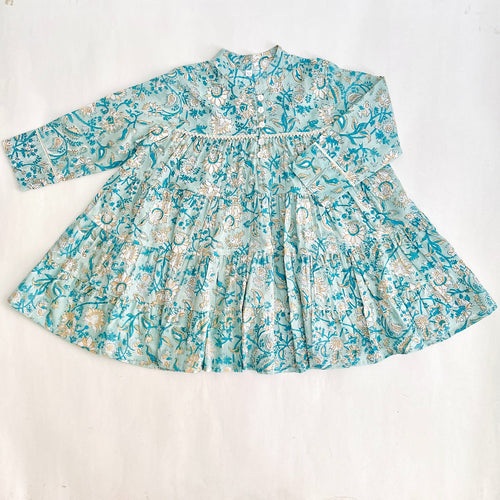 Girls Printed Tiered Dress (0–8 Years)