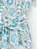 Azure Vine Wrap Cotton Top