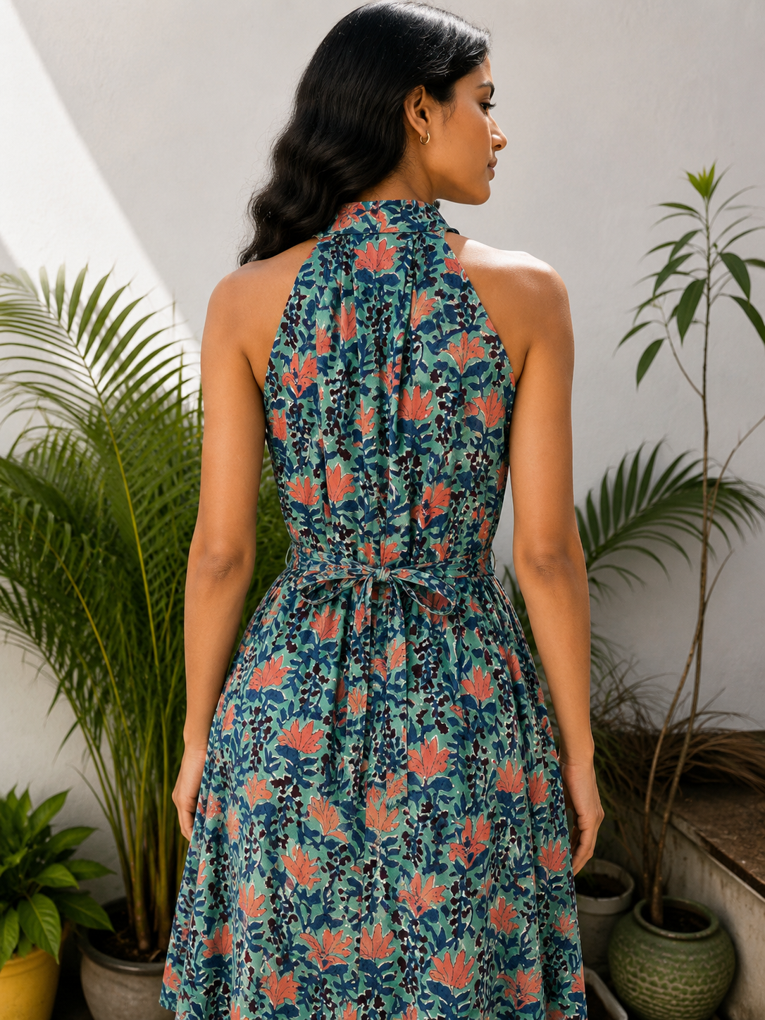 Tropical Breeze Halter Dress