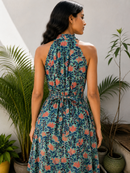 Tropical Breeze Halter Dress