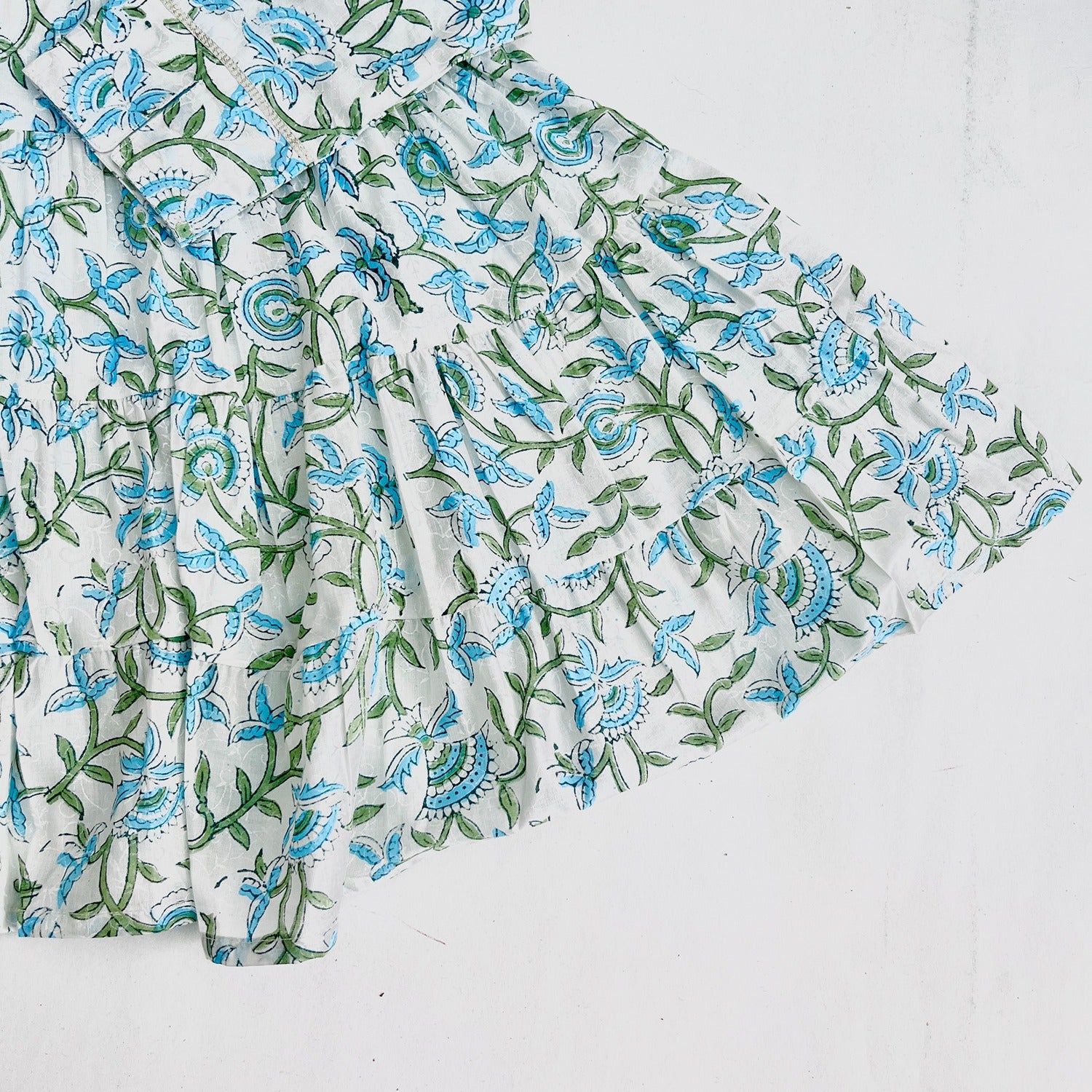 Turquoise Printed Girls Dress (0-8 Yrs)