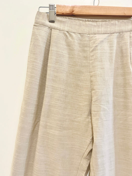 Beige Narrow Leg Cotton Pants