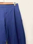 Navy Blue Narrow Leg Cotton Pants