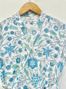 Azure Vine Wrap Cotton Top