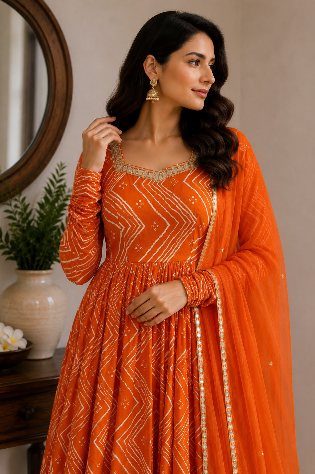 Kesariya Noor Anarkali Set