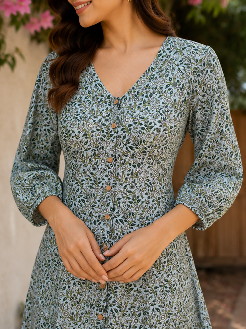 Dewleaf Chanderi Dress