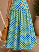 Azure Meadow Cotton Skirt