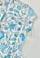 Azure Vine Wrap Cotton Top