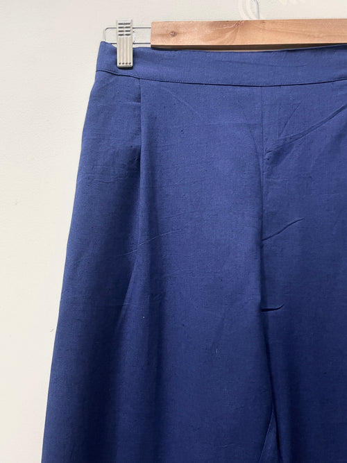 Navy Blue Narrow Leg Cotton Pants
