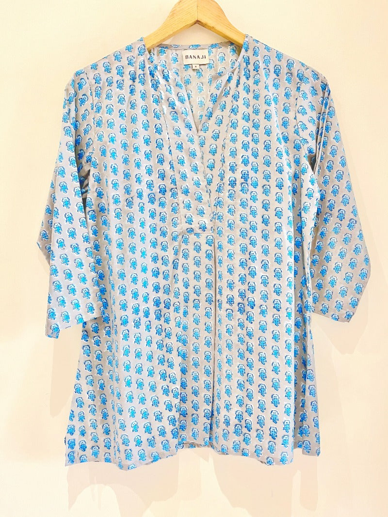 Block Printed Cotton Short Top