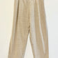 Beige Narrow Leg Cotton Pants
