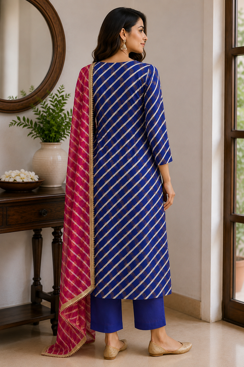 Neelam Gulabi Kurta Set