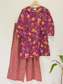 Magenta Floral Cotton Co-Ord set